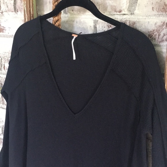 Free People size S waffle knit top - Picture 3 of 8